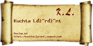 Kuchta Lóránt névjegykártya